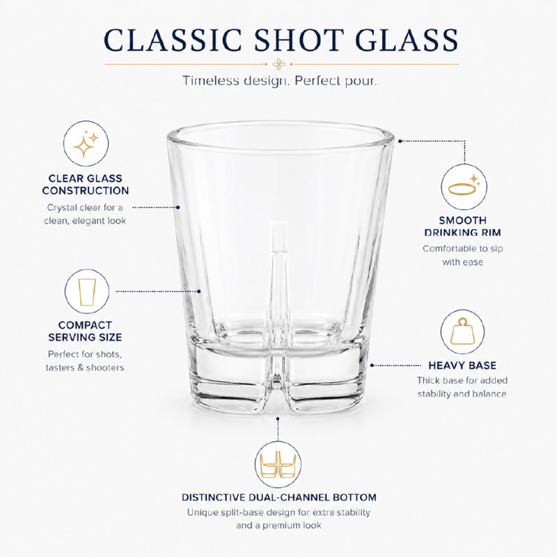 Luxury Crystal Whisky Glass | Stable Segmented Base Design | 9 cm Height