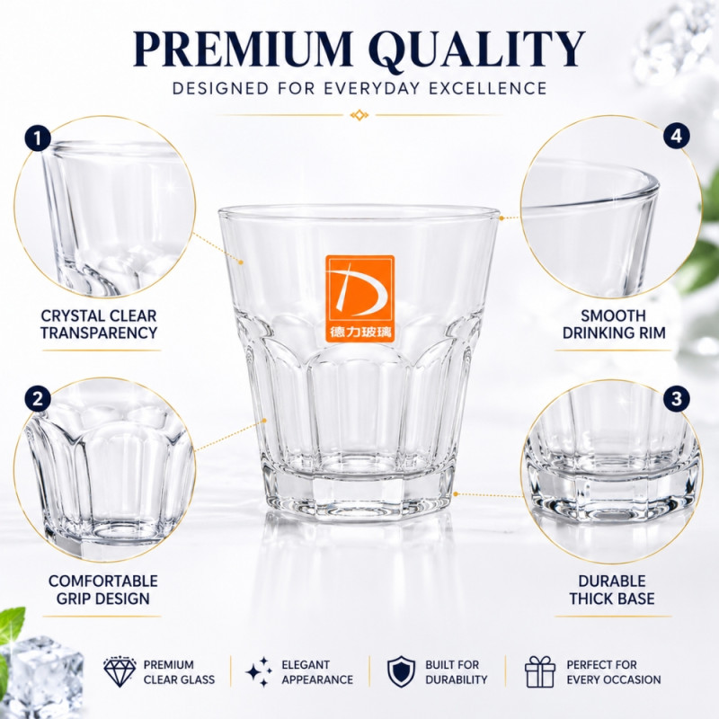 Deluxe 44 WHISKEY GLASS – Transparent Premium Quality (8 x 7cm)