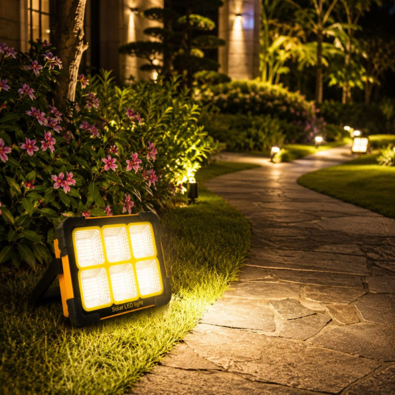 Solar LED Light – Orange Black (H-15cm X W-21cm X D-4cm)