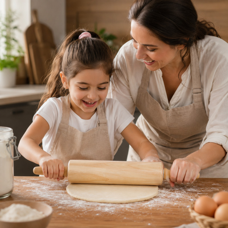 Deluxe Select Rolling Pin Designed for Everyday Cooking &amp; Kitchen Excellence – Wooden (L-43 CM)