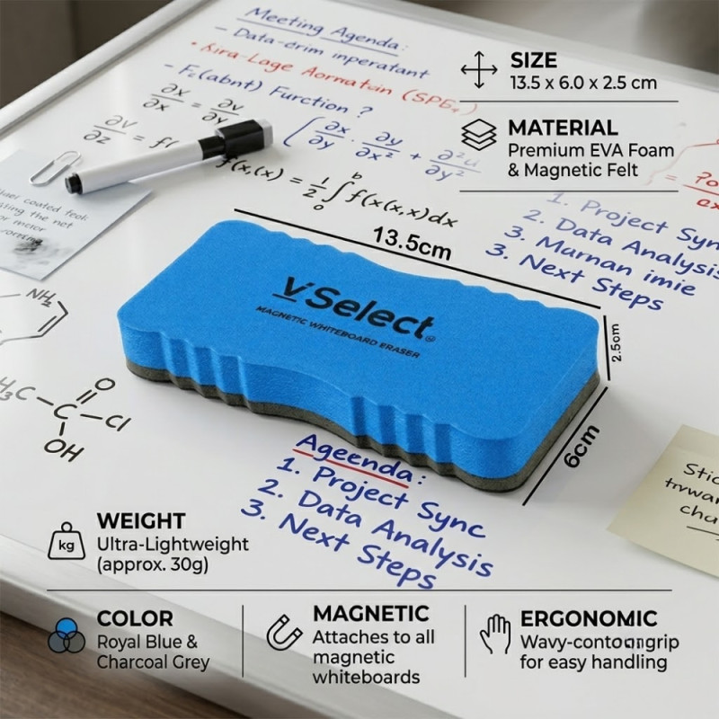Magnetic Whiteboard Eraser – Royal Blue (Single)