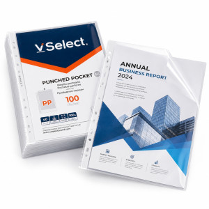 Premium A4 Punched Pocket Sheet Protector Valued 100-Pack (White, 24cm x 30cm) Premium A4 Punched Pocket Sheet Protector Valued 100-Pack (White, 24cm x 30cm)