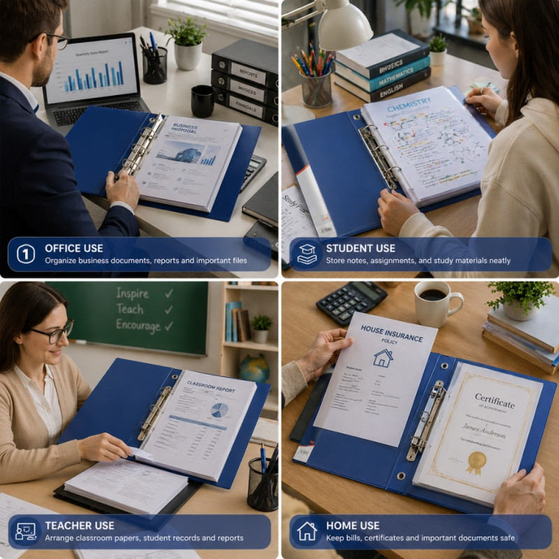 Blue Polypropylene Display Book with Transparent Pockets for Business Reports – Dark Blue