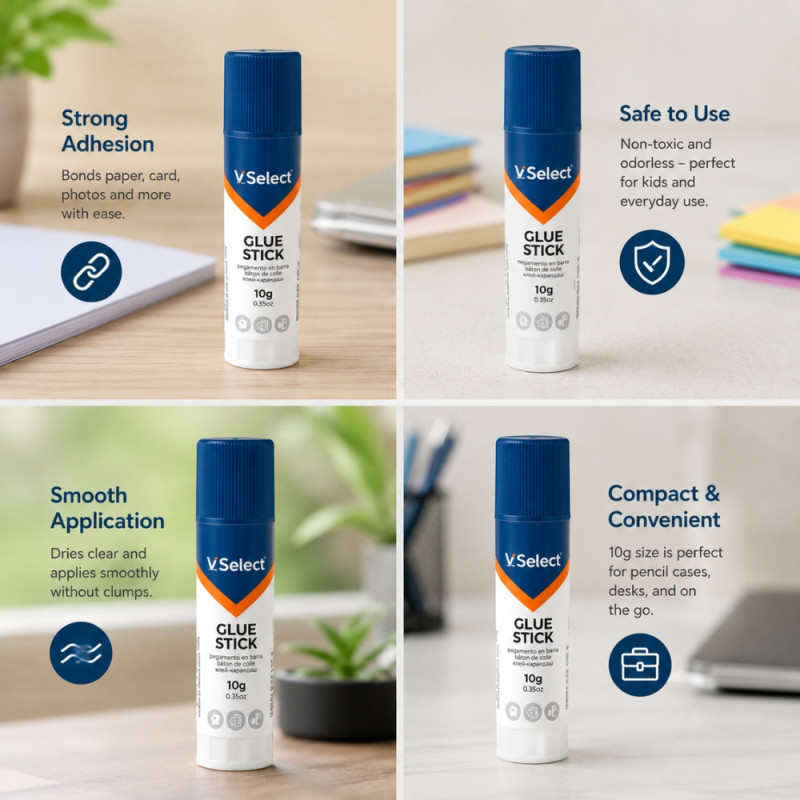 Sturdy Edge Glue Stick Designed for Everyday Convenience – Navy Blue (H-9.5 CM)