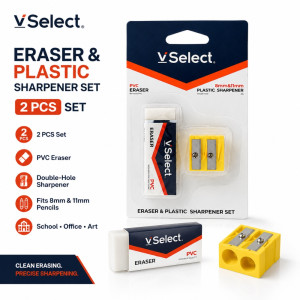 Professional eraser and sharpener – White Premium Quality (2 pcs)