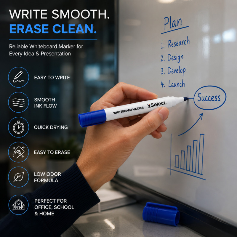 Sleek Grade Whiteboard Marker Designed for Creative Expression &amp; Office Use – Blue (L-14 CM)