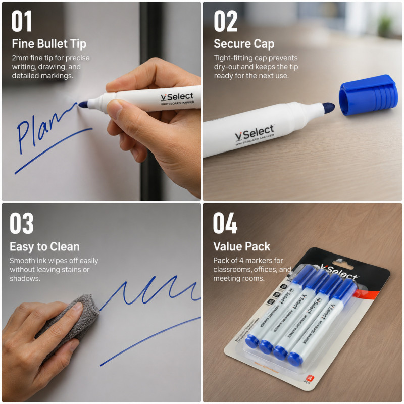 Sleek Grade Whiteboard Marker Designed for Creative Expression &amp; Office Use – Blue (L-14 CM)