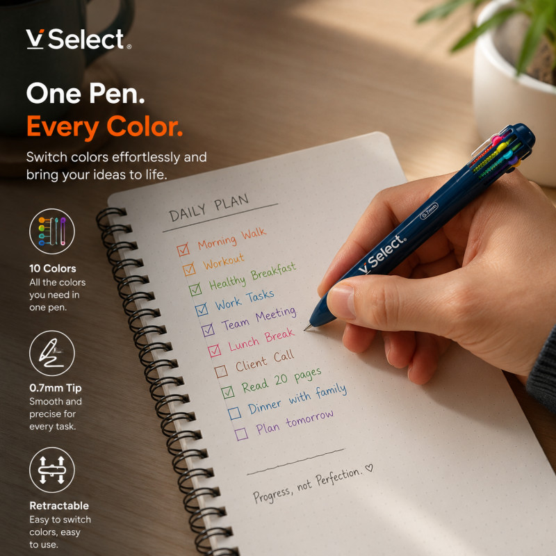 Gentle Series Multicolor Ball Pen Designed for Creative Expression &amp; Office Use – Multi Color (L-16 CM)