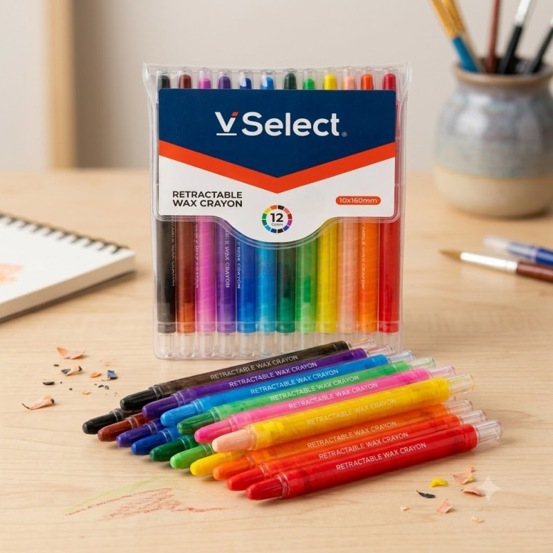 Gentle Line Wax Crayon Designed for Creative Expression &amp; Office Use – Multi Color (H-18, W-13.75 CM)