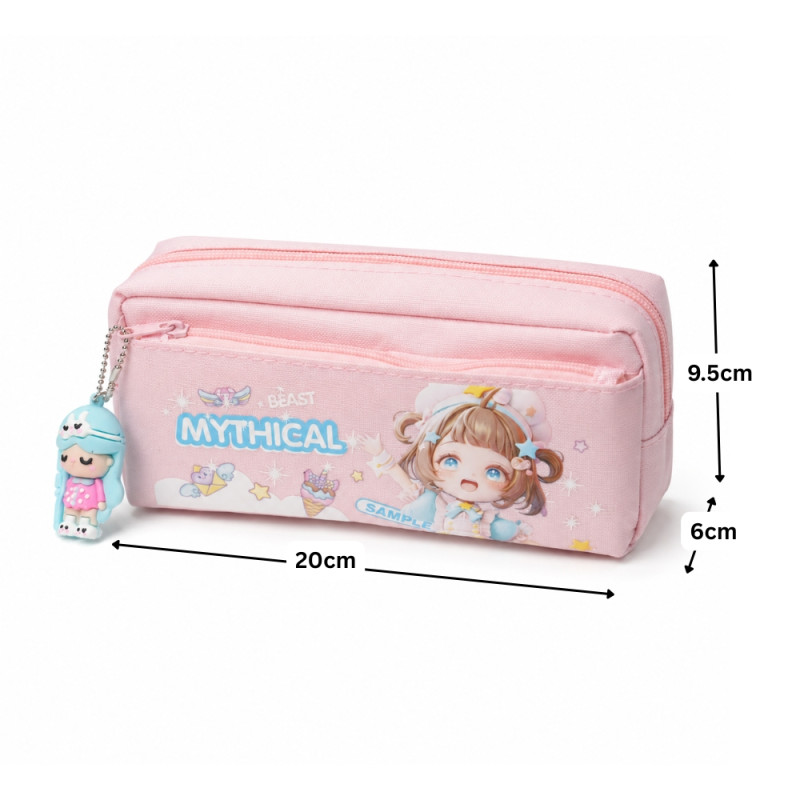 Choice Grip Pencil Case Designed for Creative Expression & Office Use – Pink (H-9.5, W-20, L-6 CM)
