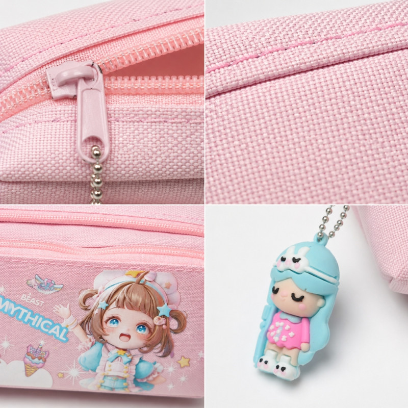 Choice Grip Pencil Case Designed for Creative Expression & Office Use – Pink (H-9.5, W-20, L-6 CM)