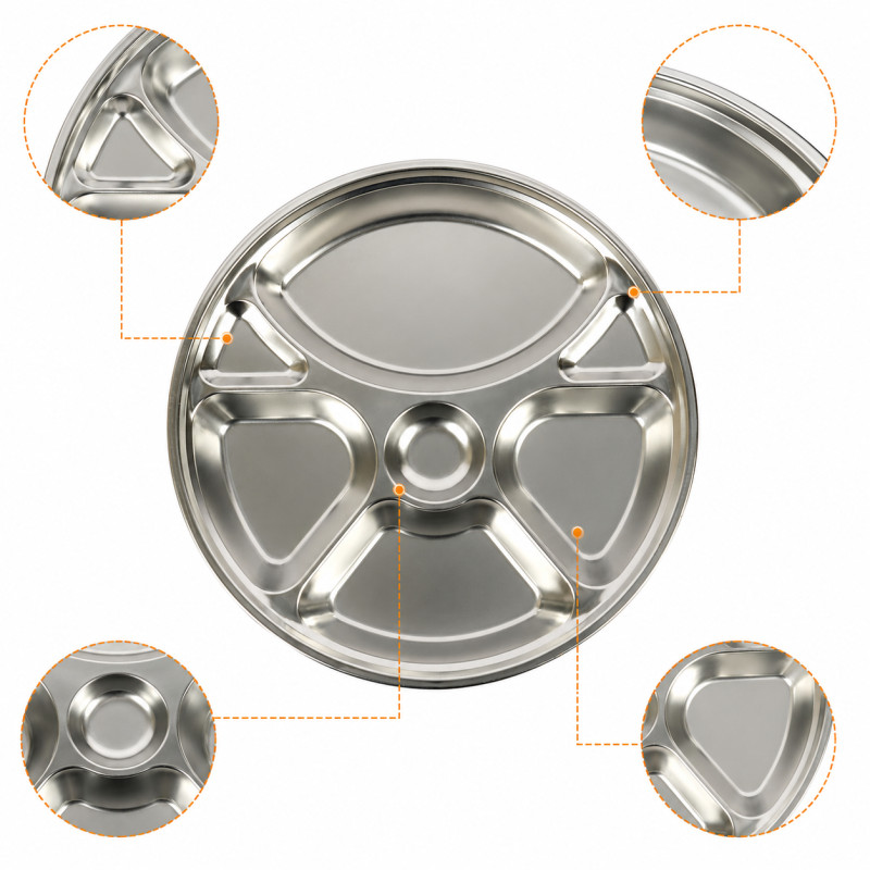 Perfect Build Thali Plate Designed for Elegant Dining &amp; Entertaining – Silver (DIA-32 CM)