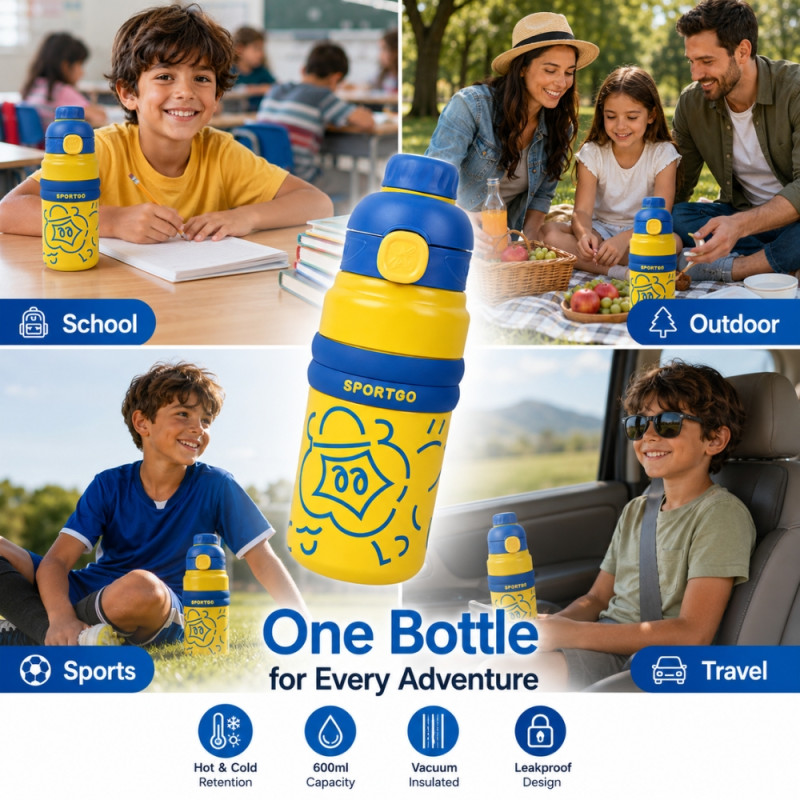 Kids Insulated Water Bottle - 600 ml