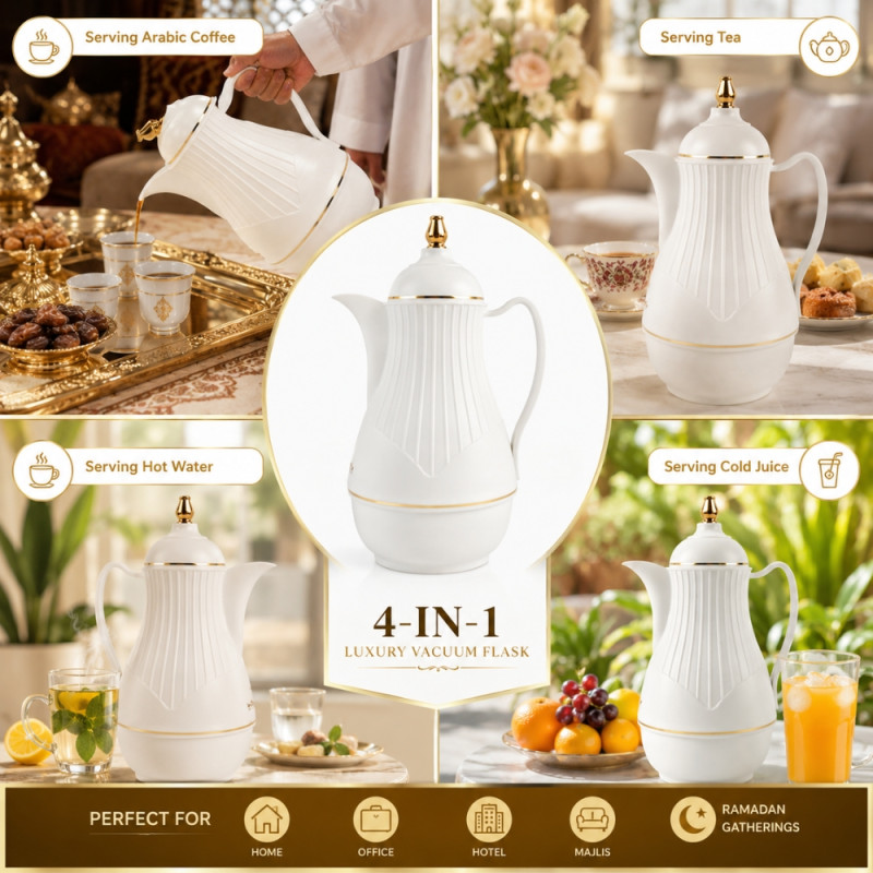 Elegant vacuum flask – White Premium Quality (32Cm)