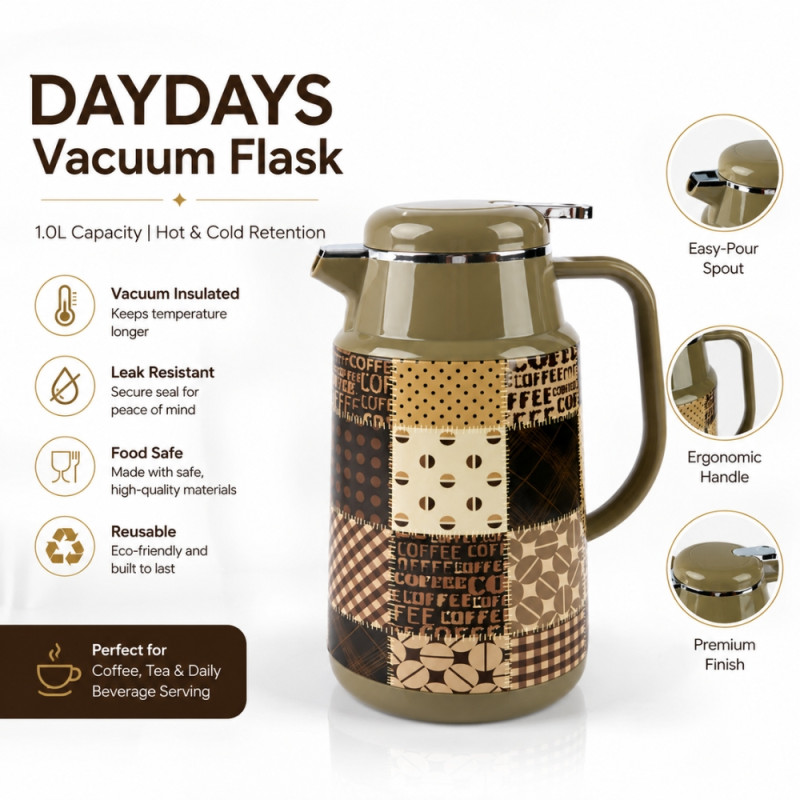 Essential vacuum flask – Olive Premium Quality (26x14cm)