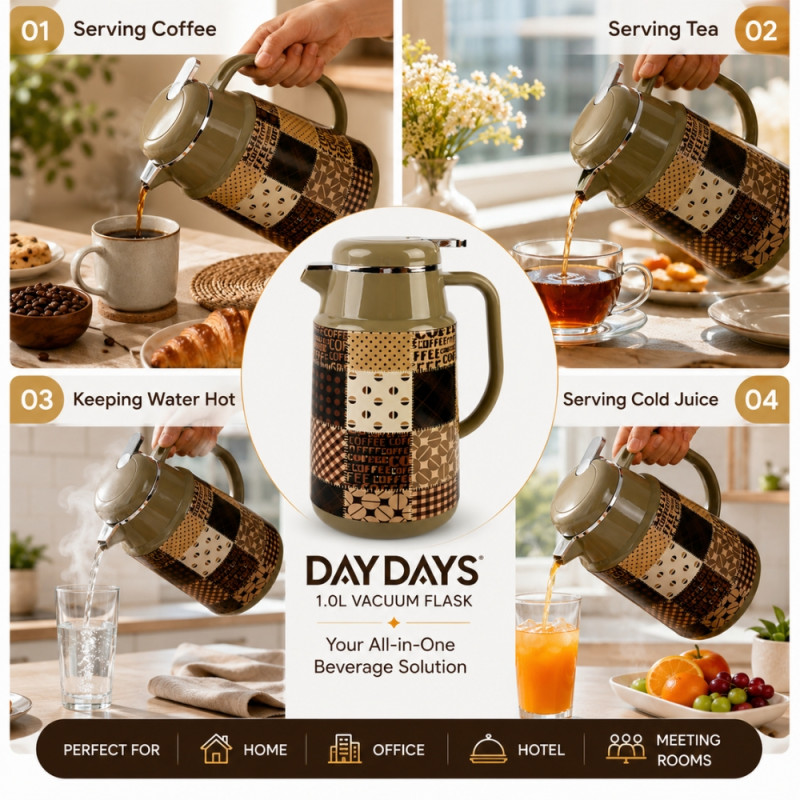 Essential vacuum flask – Olive Premium Quality (26x14cm)