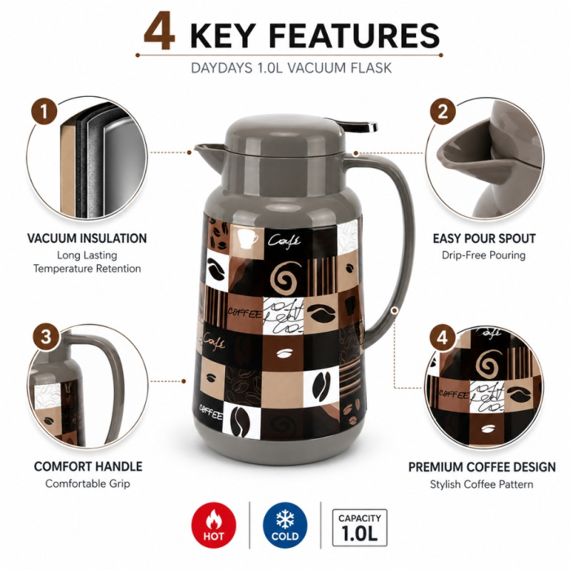 Premium vacuum flask – Dark Gray Premium Quality (26cm)