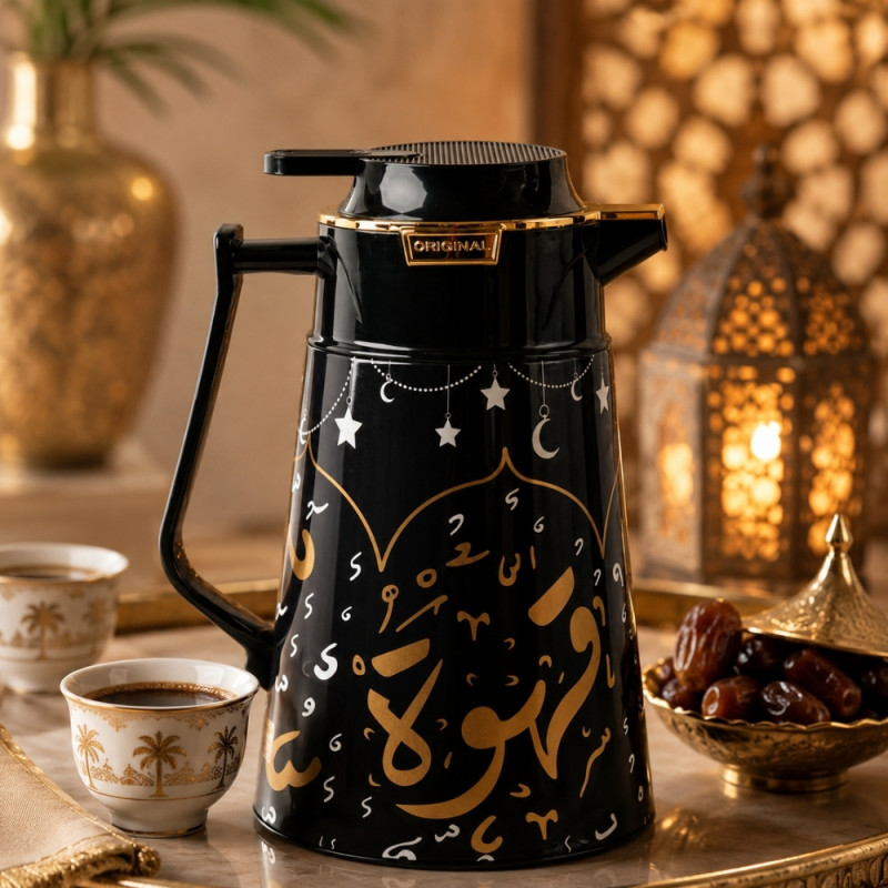 Classic Design Vacuum Flask Designed for Temperature Retention & On-the-Go – Black (H-26.5, W-13 cm)