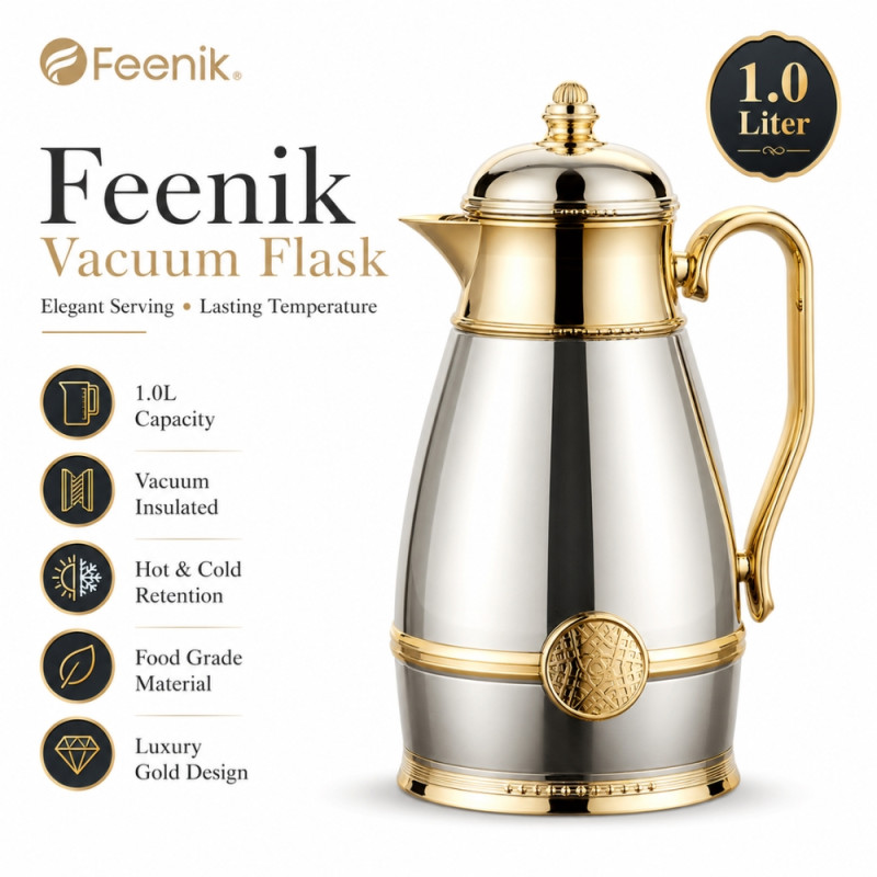 Classic vacuum flask – Silver Premium Quality (26.5cm)