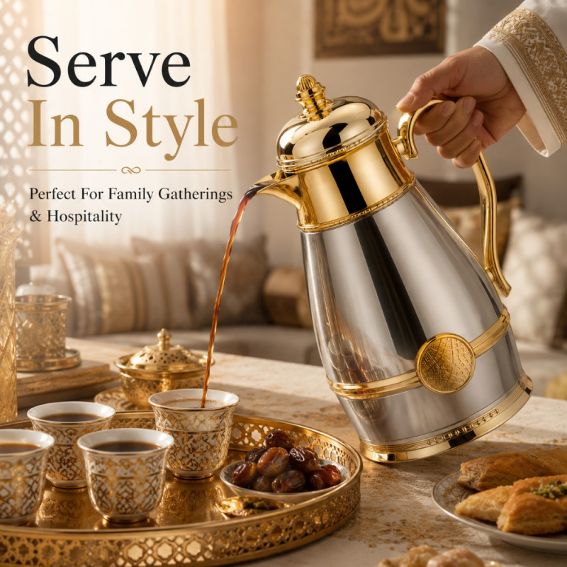Classic vacuum flask – Silver Premium Quality (26.5cm)