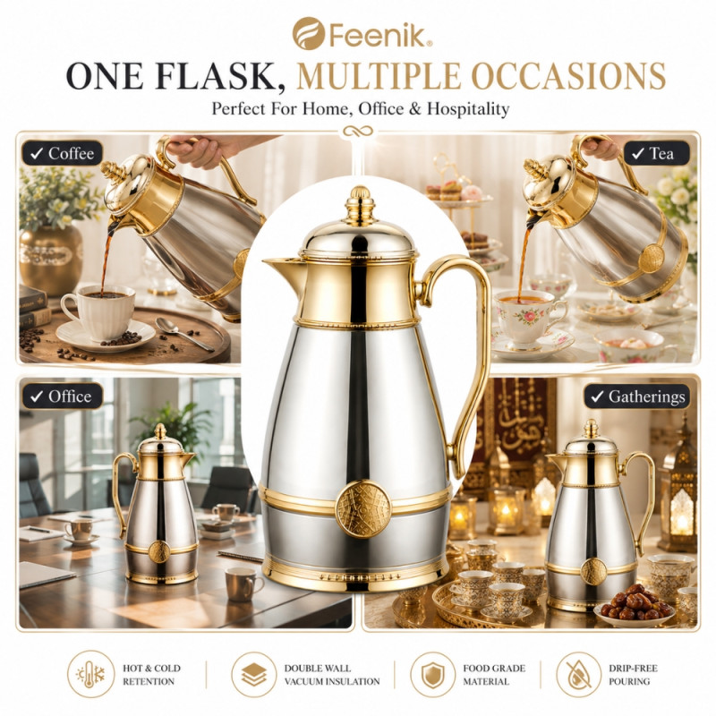 Classic vacuum flask – Silver Premium Quality (26.5cm)