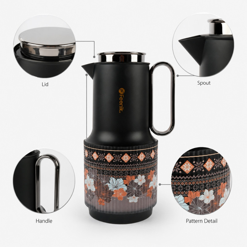 Master Edge Vacuum Flask Designed for Temperature Retention &amp; On-the-Go – Black (H-30, W-30 CM)