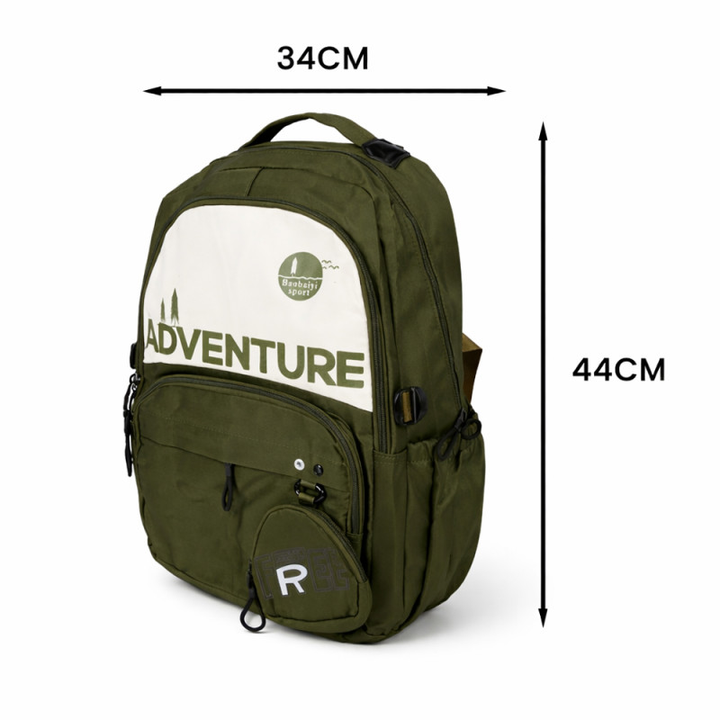 Adventure Series Multi-Pocket Tactical Backpack – Dark Green (45cm)