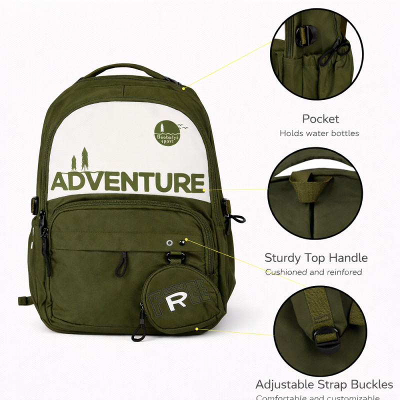 Adventure Series Multi-Pocket Tactical Backpack – Dark Green (45cm)