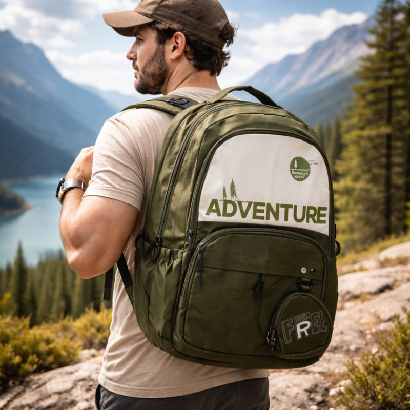 Adventure Series Multi-Pocket Tactical Backpack – Dark Green (45cm)