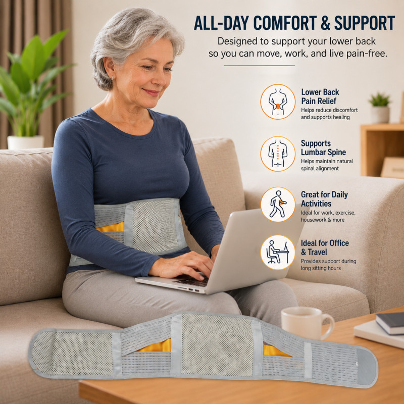 Perfect Comfort Waist Support Belt Designed for Health Care &amp; First Aid – Light Blue (L-110 CM)