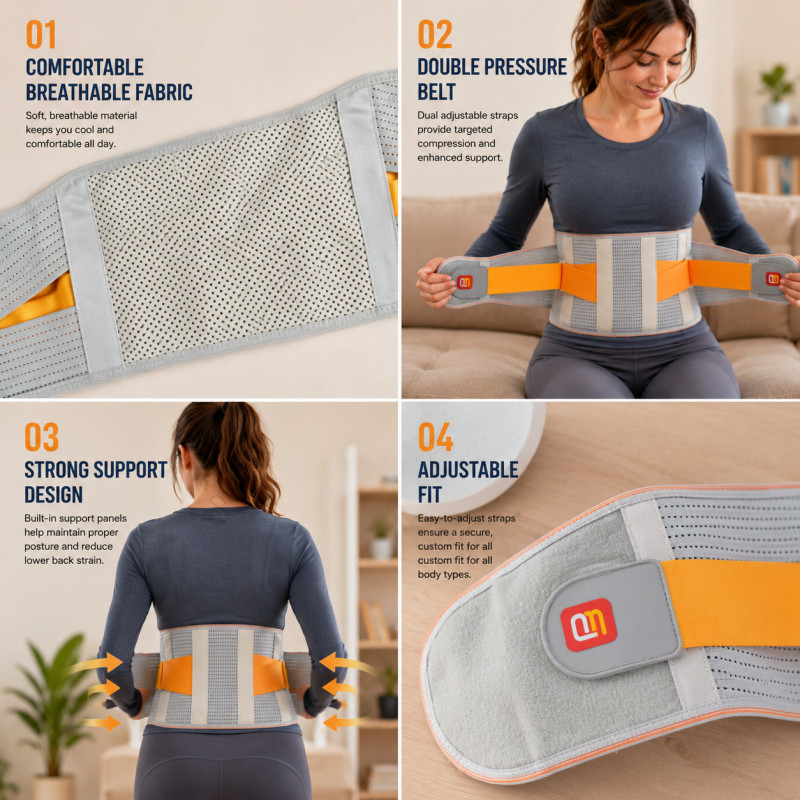 Perfect Comfort Waist Support Belt Designed for Health Care &amp; First Aid – Light Blue (L-110 CM)