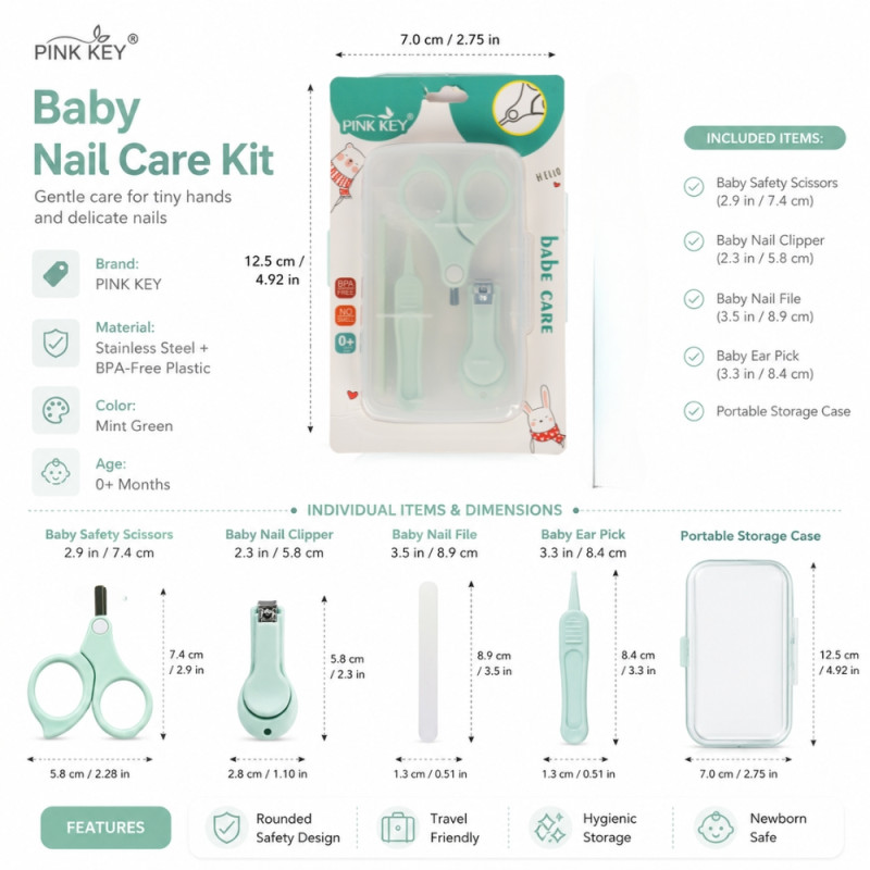 Modern Pink Baby Care – Sea Green Premium Quality (4 PCS)