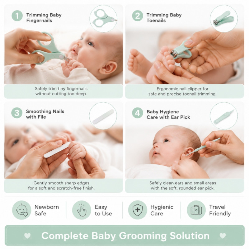 Modern Pink Baby Care – Sea Green Premium Quality (4 PCS)