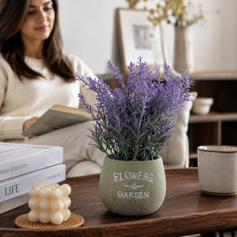 Lavender Grace Artificial Flower Designed for Home Décor &amp; Event Styling – Purple (H-25, T-25 CM)