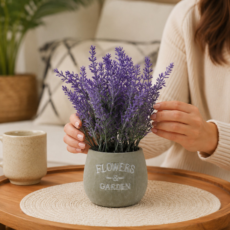 Lavender Grace Artificial Flower Designed for Home Décor &amp; Event Styling – Purple (H-25, T-25 CM)