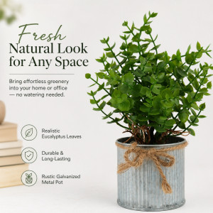Professional Artificial Privet Plant – Green Foliage in Corrugated Metal Pot (23cm) Professional Artificial Privet Plant – Green Foliage in Corrugated Metal Pot (23cm)