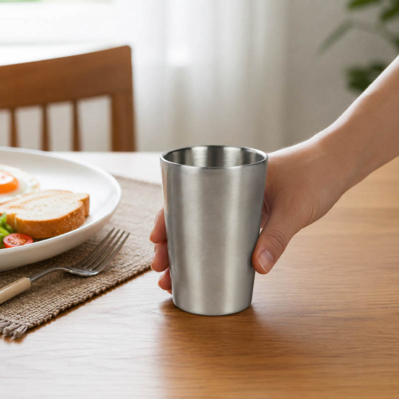 Stainless Steel Tumbler (8 oz) – Silver