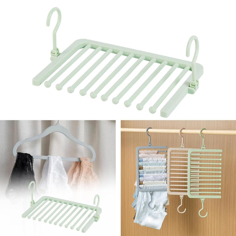 Clear Guard Underwear Drying Hanger Designed for Effortless Laundry & Garment Care – Light Green (H-13, W-22.5, L-32.5, T-1.5 CM)