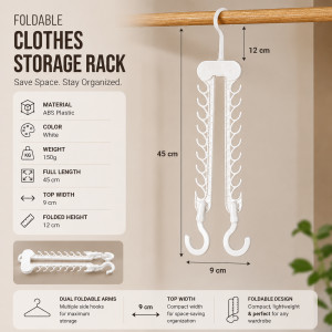 Superior Level Clothes Hanger Designed for Effortless Laundry &amp; Garment Care – White (H-45, W-9, L-12 CM)