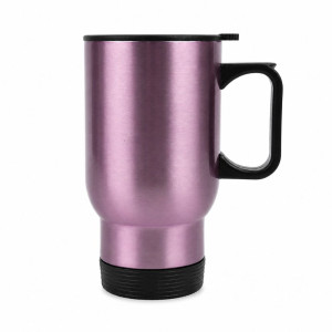 Professional Purple Stainless Steel Travel Mug – Insulated with Black Handle (16cm)
