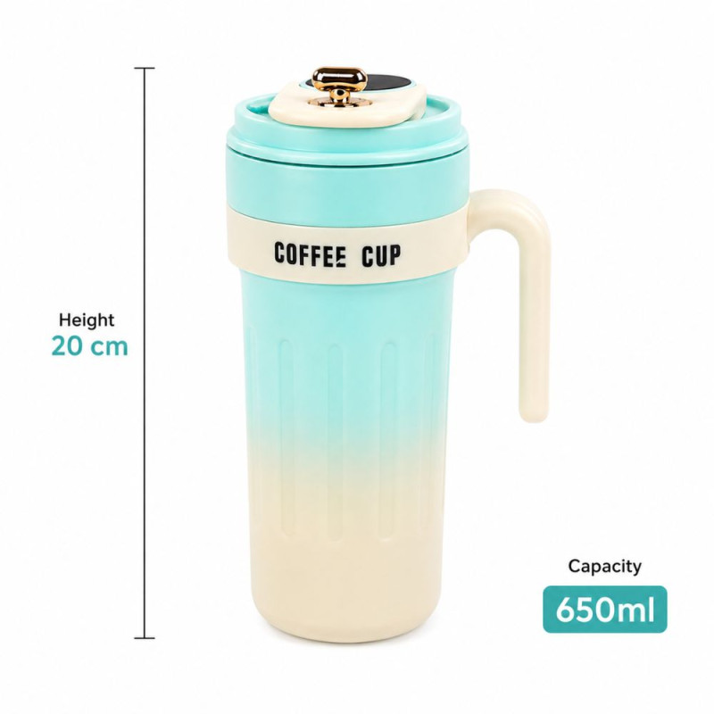 Professional 650ml Smart Vacuum-Insulated Office Cup – LED Temperature Display