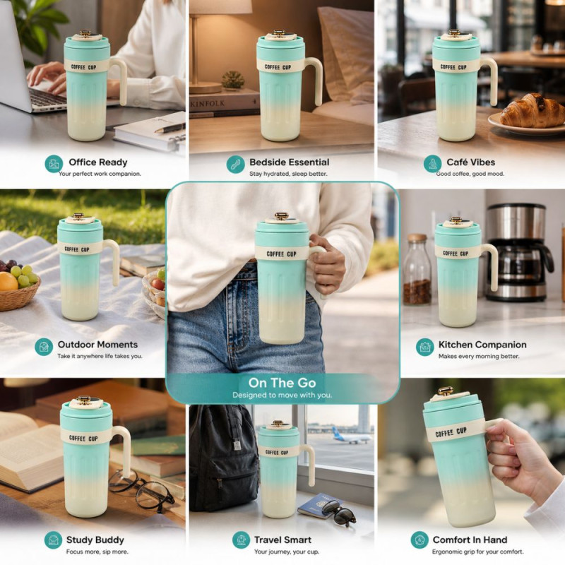 Professional 650ml Smart Vacuum-Insulated Office Cup – LED Temperature Display
