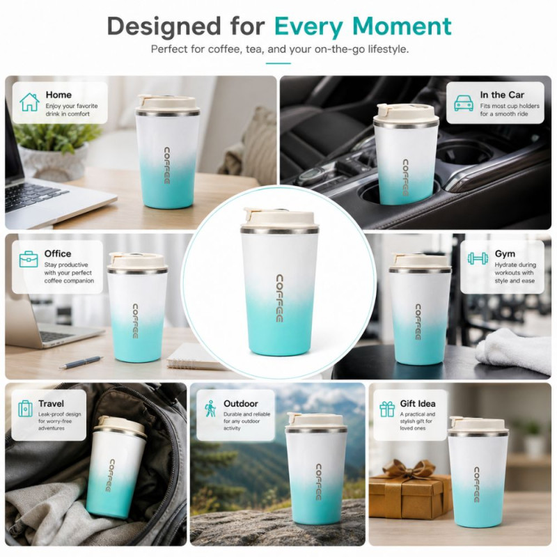 Professional Gradient Smart Thermos Coffee Mug – LED Temperature Display (350ml)