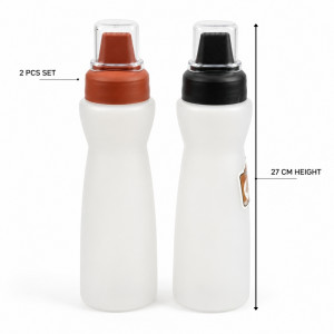 2PC Plastic Oil Bottle Set