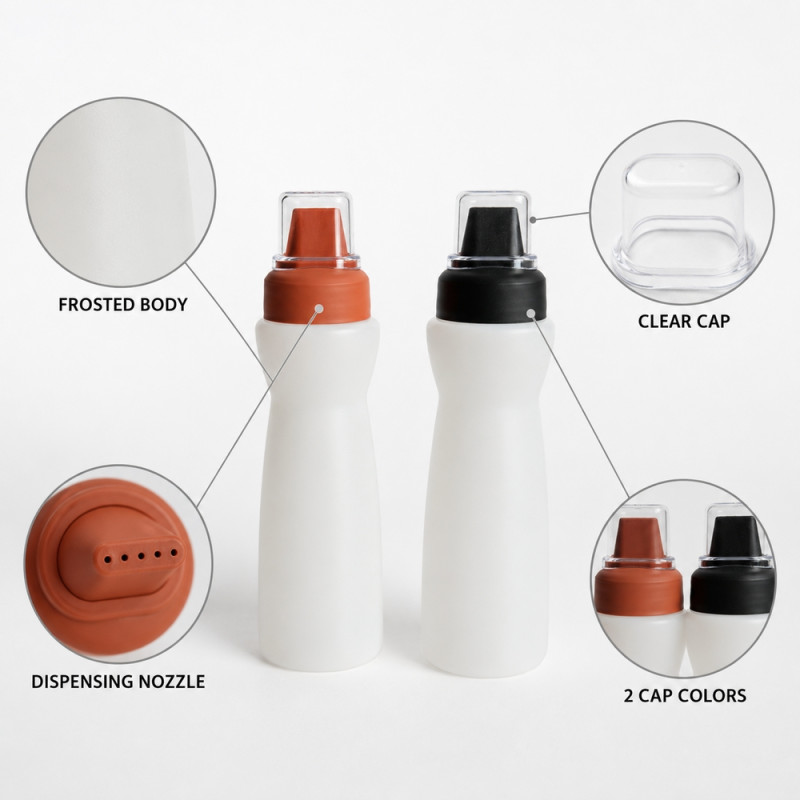 2PC Plastic Oil Bottle Set
