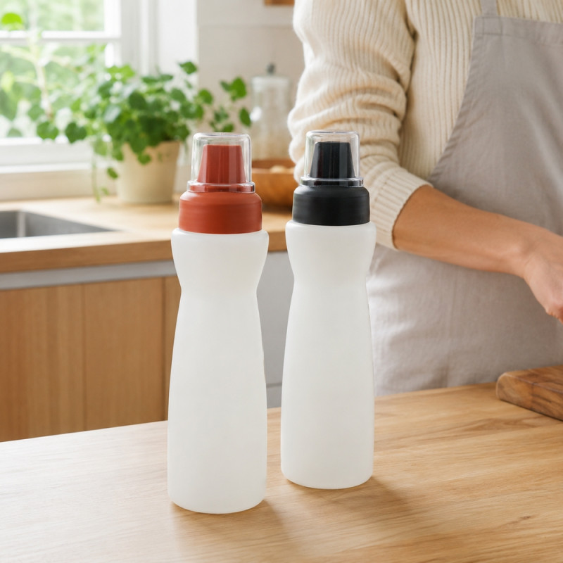 2PC Plastic Oil Bottle Set