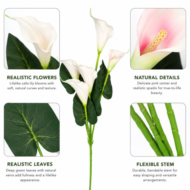Professional Artificial Flower – Green white Light Pink Premium Quality (90 cm)