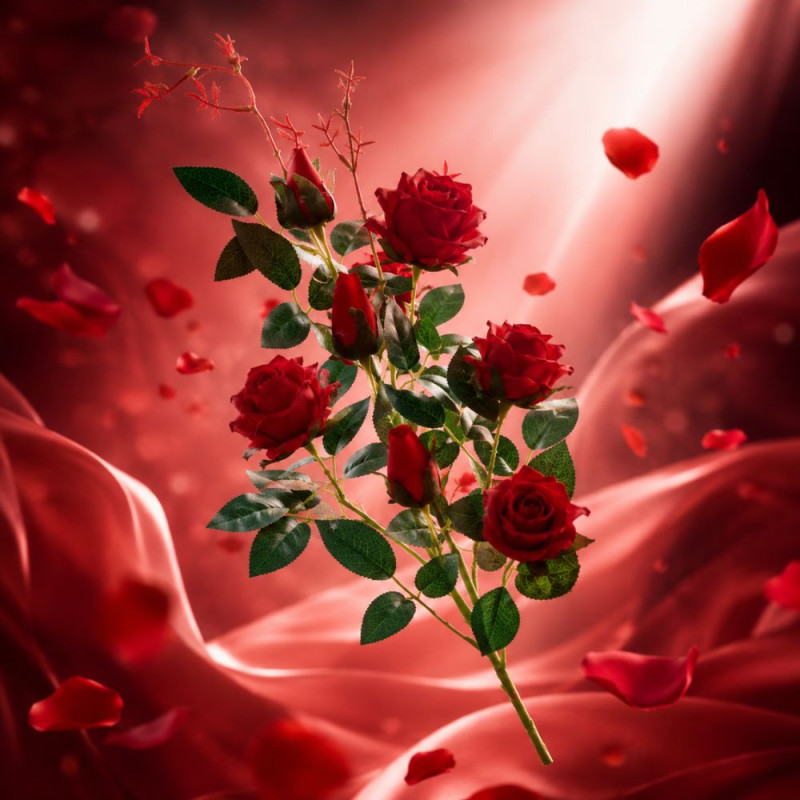 Scarlet Style Artificial Rose Stem Designed for Home Décor &amp; Event Styling – Red (H-100 CM)