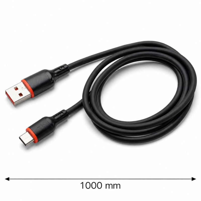 YOURZ M44 6A Ultra-Fast Charging USB to Type-C Cable – Black (1000mm)