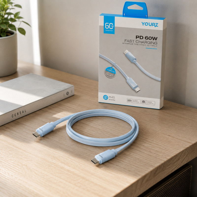 Bold Pick Charging Cable Designed for Seamless Device Connectivity – Light Blue (L-120 CM)